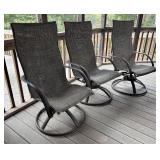 P - Granite Top Patio Table with 6 Swivel Chairs