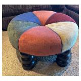 Beachley Colorful Upholstered Ottoman, 30 Inch Round