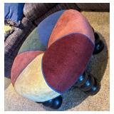 Beachley Colorful Upholstered Ottoman, 30 Inch Round