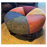 Beachley Colorful Upholstered Ottoman, 30 Inch Round