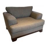 LR - Schnadig Oversized Upholstered Chair with Wood Base