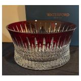 LL - Waterford Lis Diamond Red Lead Crystal Large Bowl