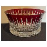 LL - Waterford Lis Diamond Red Lead Crystal Large Bowl