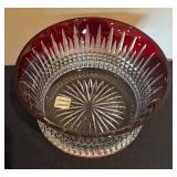 LL - Waterford Lis Diamond Red Lead Crystal Large Bowl