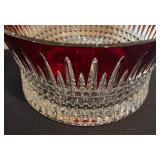 LL - Waterford Lis Diamond Red Lead Crystal Large Bowl