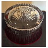 LL - Waterford Lis Diamond Red Lead Crystal Large Bowl
