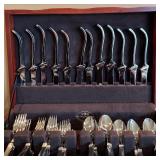 DR - Yamazaki Flatware Service for 14 in Wooden Chest - 73 Pieces
