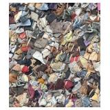 LR - Large Multicolor Leather Shag Area Rug