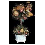 LL - Pair of 24-Inch Festive Topiary Arrangements with Shimmering Accents