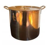 LL - Pair of Large Stock Pots with Lids, Stainless Steel and Enamel