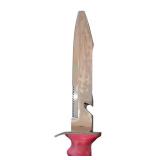 LL - Dacor 12-Inch Stainless Steel Dive Knife with Red Grip and Sheath