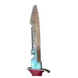 LL - Dacor 12-Inch Stainless Steel Dive Knife with Red Grip and Sheath