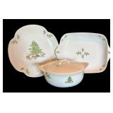 LL - Tienshan Christmas Holiday Platter and Covered Dish Set