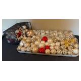 LL - Large Collection of Festive Christmas Ornaments Assorted Colors and Sizes
