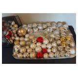 LL - Large Collection of Festive Christmas Ornaments Assorted Colors and Sizes