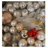 LL - Large Collection of Festive Christmas Ornaments Assorted Colors and Sizes