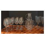 LL - Assorted Stemware and Glass Mugs Including Waterford and Silver Oak