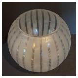LL - Striped Frosted Glass Vase