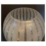 LL - Striped Frosted Glass Vase