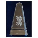 LR - Jaffa Etched Crystal Obelisk Decor with Eagle Design
