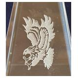 LR - Jaffa Etched Crystal Obelisk Decor with Eagle Design