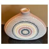 LR - J Barney Signed Artisan Vase with Geometric Design