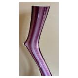 LR - Vintage Art Glass Vase with Purple Swirl