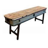 DR - Charming Metal and Wood Accent Table or Plant Stand