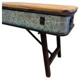 DR - Charming Metal and Wood Accent Table or Plant Stand