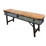 DR - Charming Metal and Wood Accent Table or Plant Stand