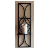 DR - Pair Black Metal Wall Mount Candle Holders