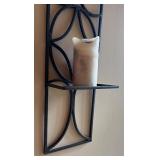 DR - Pair Black Metal Wall Mount Candle Holders
