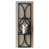 DR - Pair Black Metal Wall Mount Candle Holders