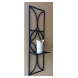 DR - Pair Black Metal Wall Mount Candle Holders