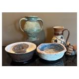 LR - Collection of Handmade Pottery Vessels and Bowls