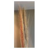 LR - Amber Glass Vase with Dried Decorative Stems