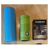 LR - Exercise Equipment Lot with Resistance Bands, Rollers, Flex Belt and More