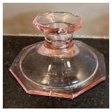 LR - Pair of Vintage Depression Glass Pink Candle Holders
