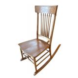 LR - Vintage Wooden Rocking Chair with Spindle Back
