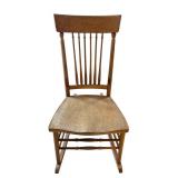 LR - Vintage Wooden Rocking Chair with Spindle Back