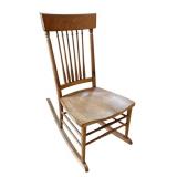 LR - Vintage Wooden Rocking Chair with Spindle Back