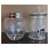 LR - Set of 2 Glass Beverage Dispensers with Spouts