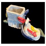 LR - Abstract Handcrafted Pottery Box with Colorful Sculpted Accents