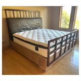 U - King Bed with Leather Upholstered Headboard