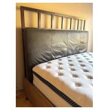 U - King Bed with Leather Upholstered Headboard