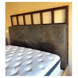 U - King Bed with Leather Upholstered Headboard