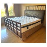 U - King Bed with Leather Upholstered Headboard