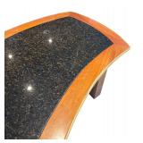 O - Executive Cherry Wood Desk with Inlaid Granite Top