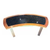 O - Executive Cherry Wood Desk with Inlaid Granite Top