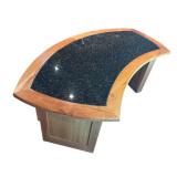 O - Executive Cherry Wood Desk with Inlaid Granite Top